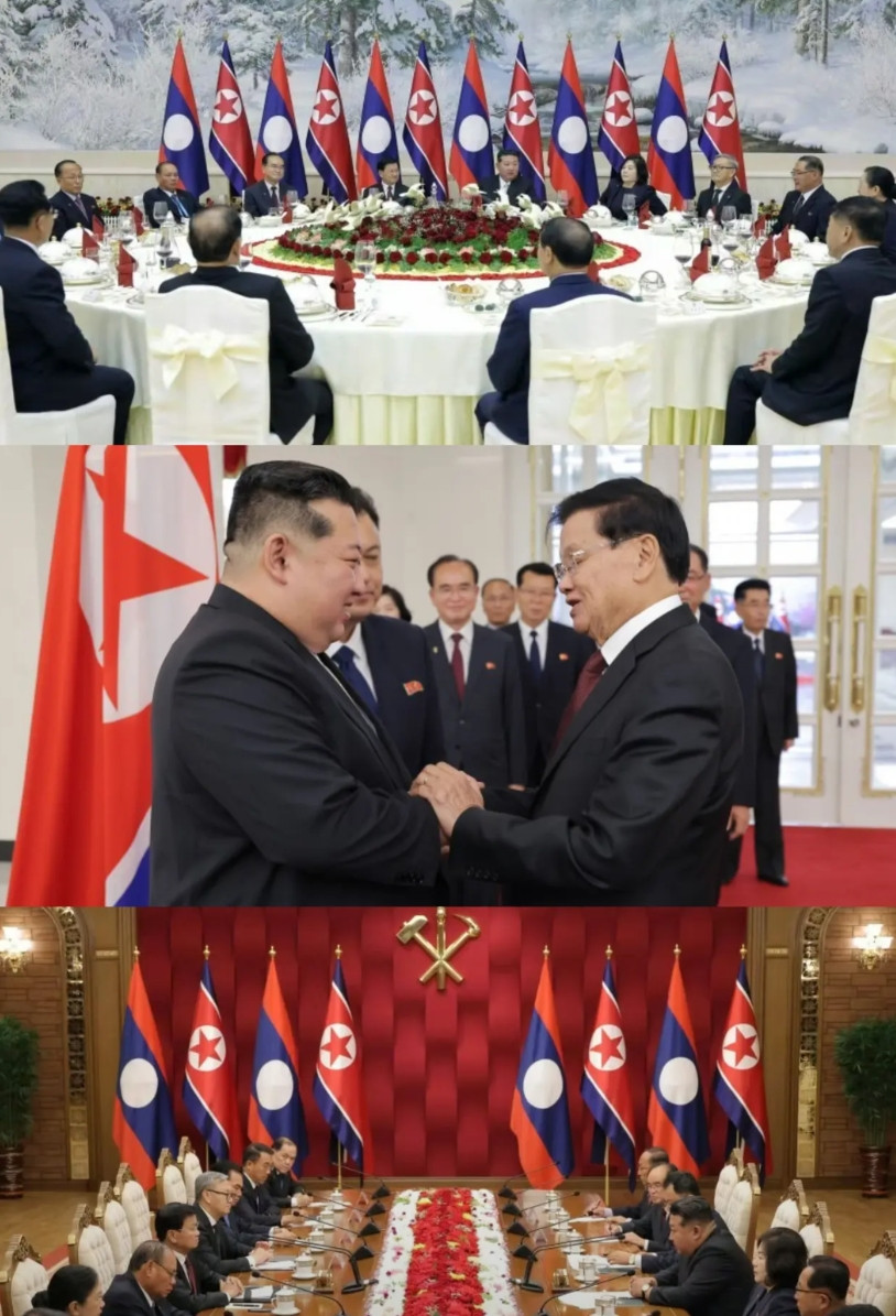 时隔14年，老挝通伦再访平壤，祝贺劳动党成立80周年！朝方热烈迎接，欢迎仪式上，