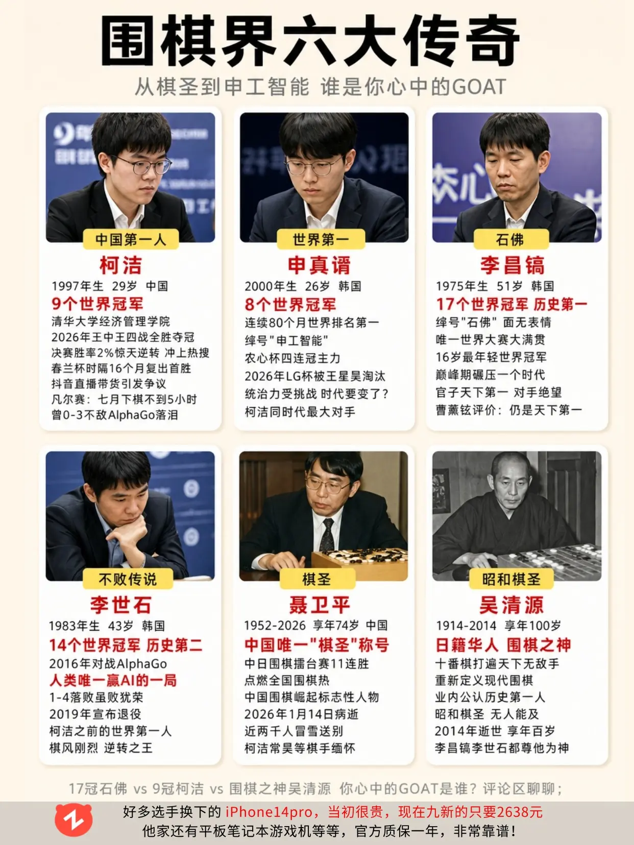 围棋界六大传奇梳理，谁是你心中的神？