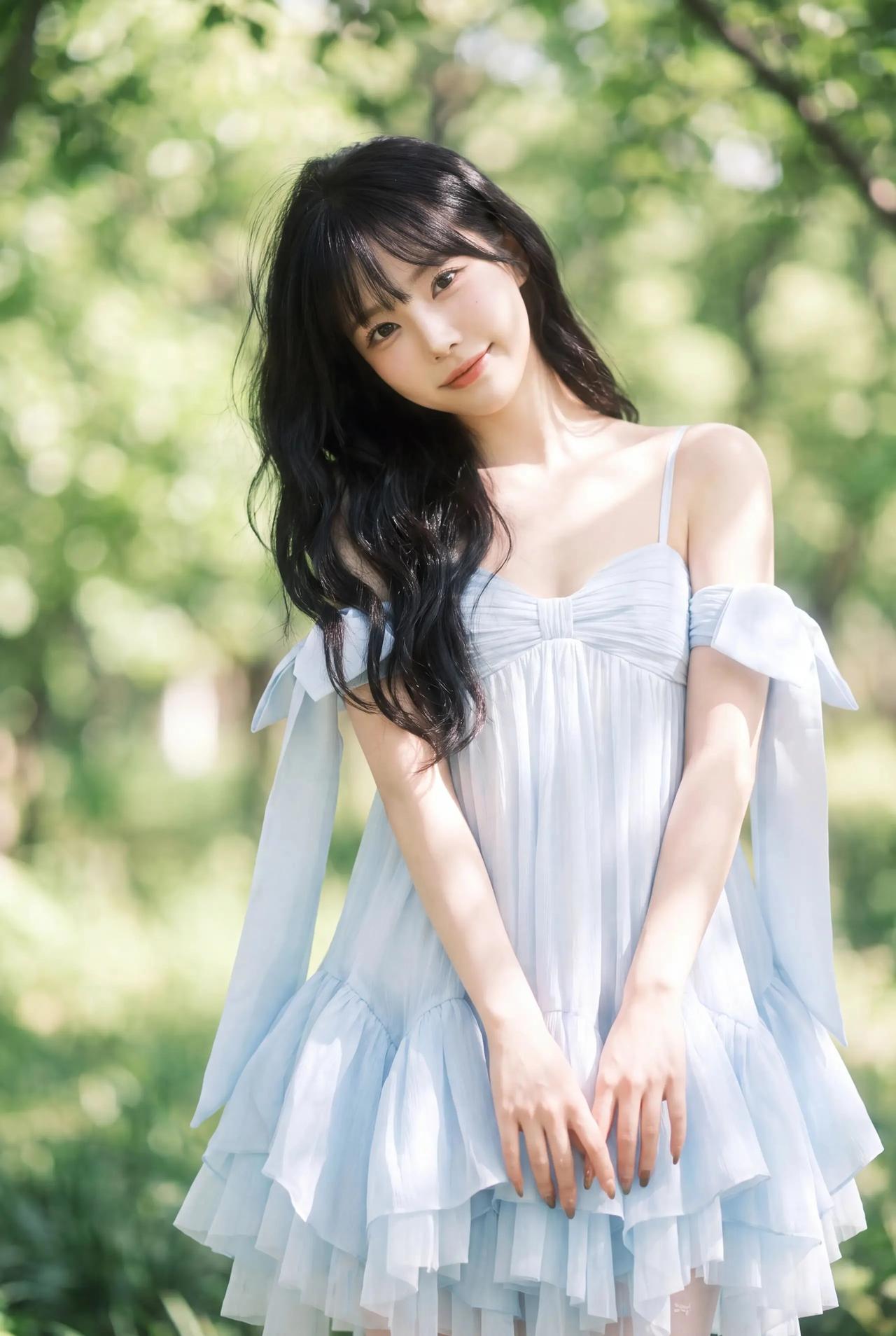 清纯甜美的样子漂亮吗邂逅浅蓝裙装的夏日浪漫有哪些美女让人过目难忘？美女究竟能有