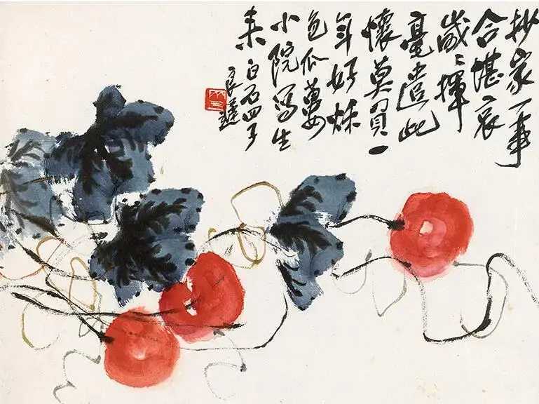 齐良迟花虫册。齐良迟（1921—2003），字子长，湖南湘潭人，国画大师齐白石