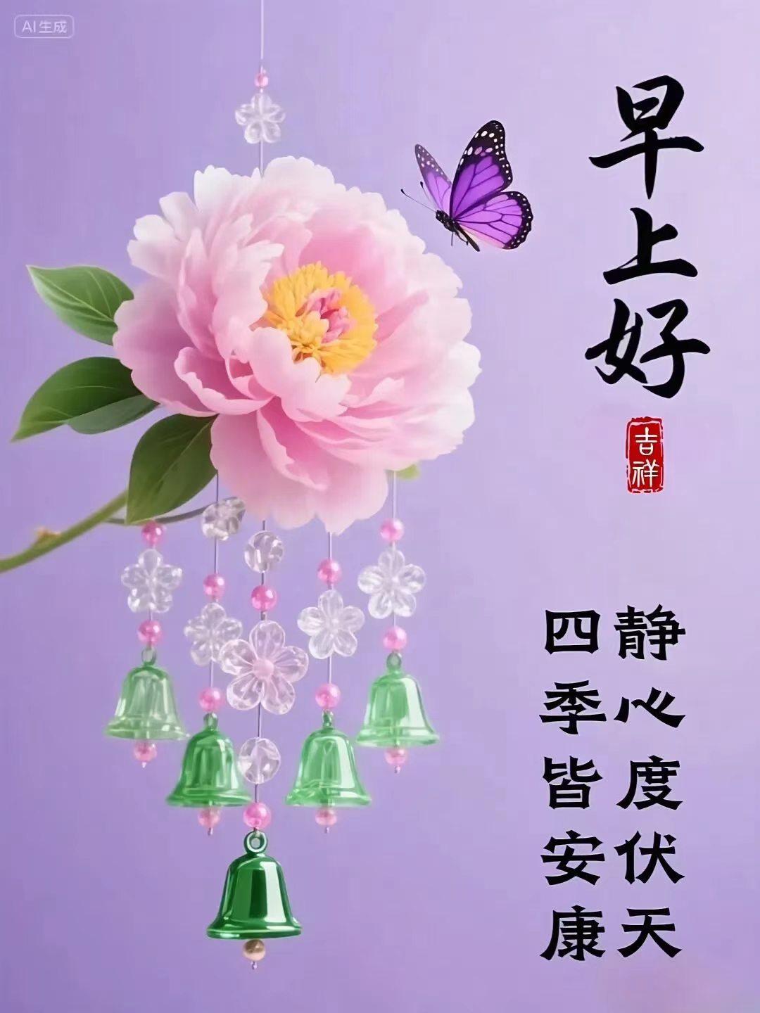 人生投缘，总思念；清晨问候，如见面；语言不多，情无限；一句早安，胜千言；