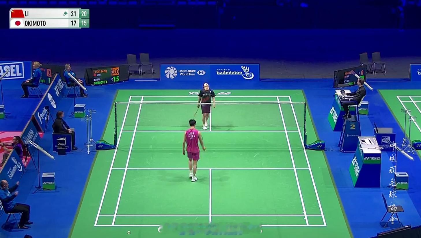 男单1/8赛李诗沣(1)21-1721-15冲本优大李诗沣晋级八强！！2