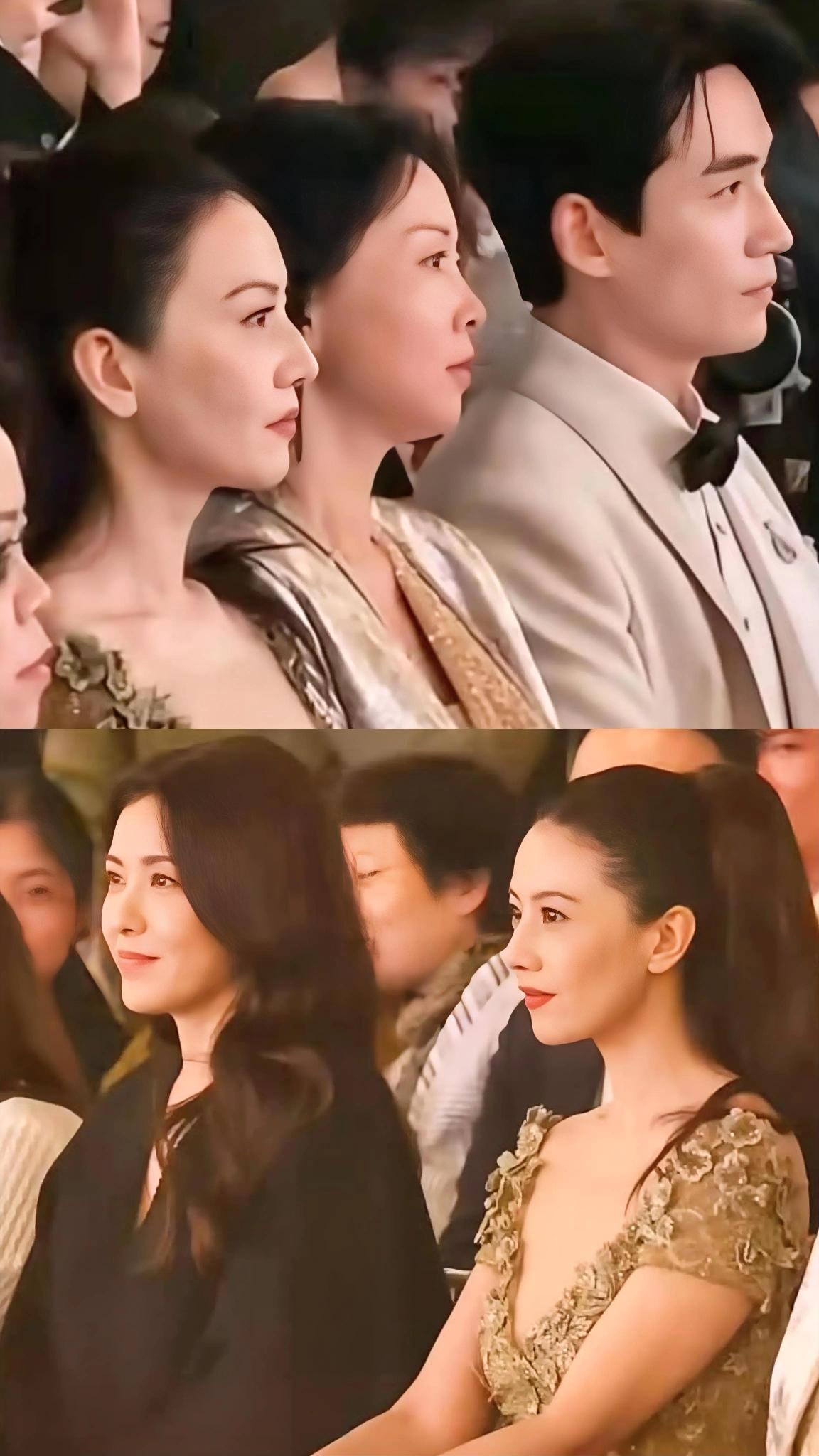 高圆圆这侧颜也太权威了，高挺的鼻梁快赶上朱一龙了！朱一龙身穿白色西装化身白马