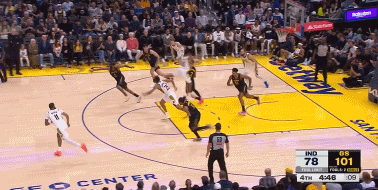 库里要高兴坏了，在勇士114-83大胜步行者的比赛中库里要高兴坏了，不是因为赢球