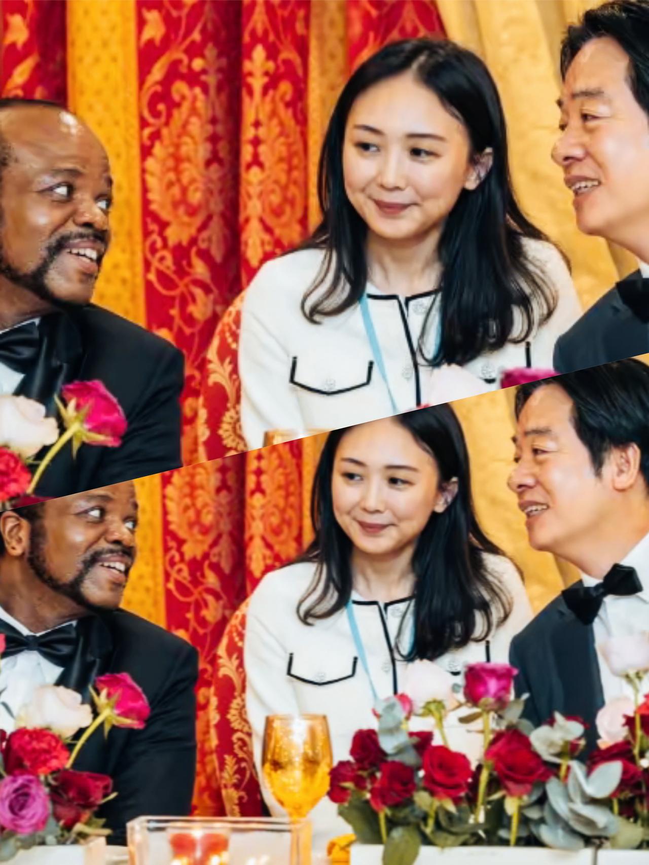 斯威士兰国王的眼神看起来是不是很特别啊？斯威士兰国王的眼神是看向身旁的女士还是
