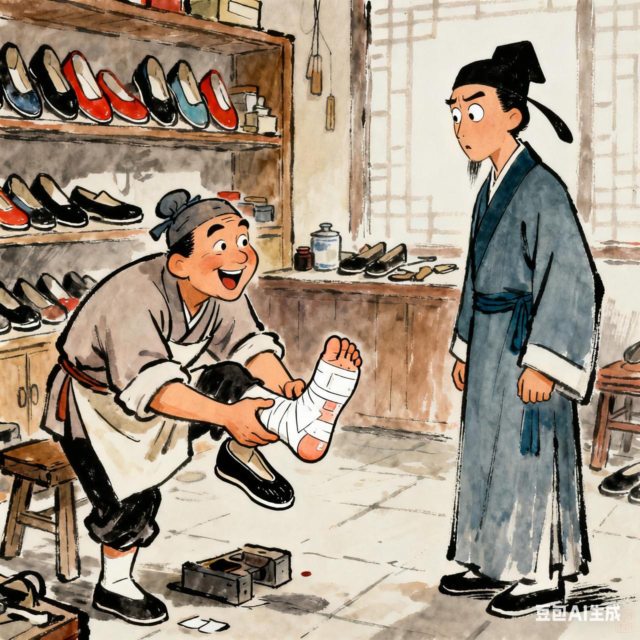 古代笑话有个鞋匠挂着“三日合脚”的招牌，说自己做的鞋再难伺候的脚都能磨得服帖