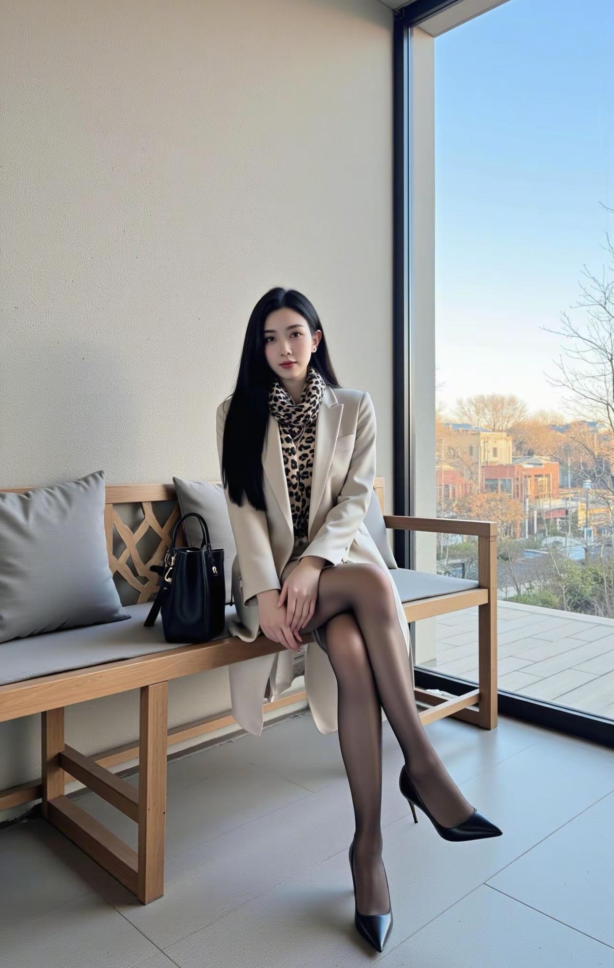 优雅职场风，黑白配穿搭，时尚气质满满！