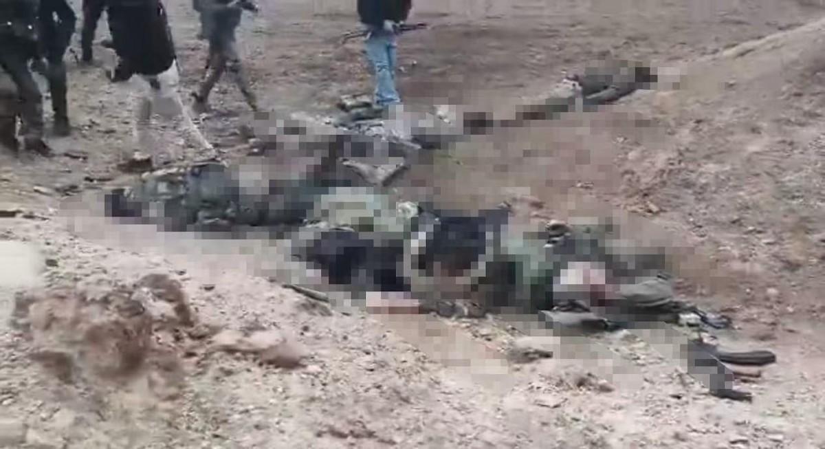 叙利亚科巴尼方向，到处都是库尔德游击小组，朱拉尼的手下又被打死了一地，身上的武器