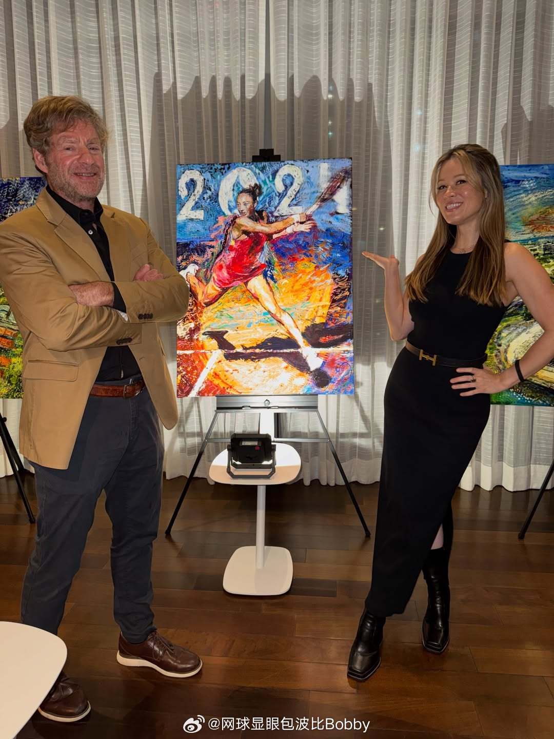 画家泰德·戴蒙德为郑钦文送上专属画作❤️画家为郑钦文作画郑钦文的郑在进行时wta