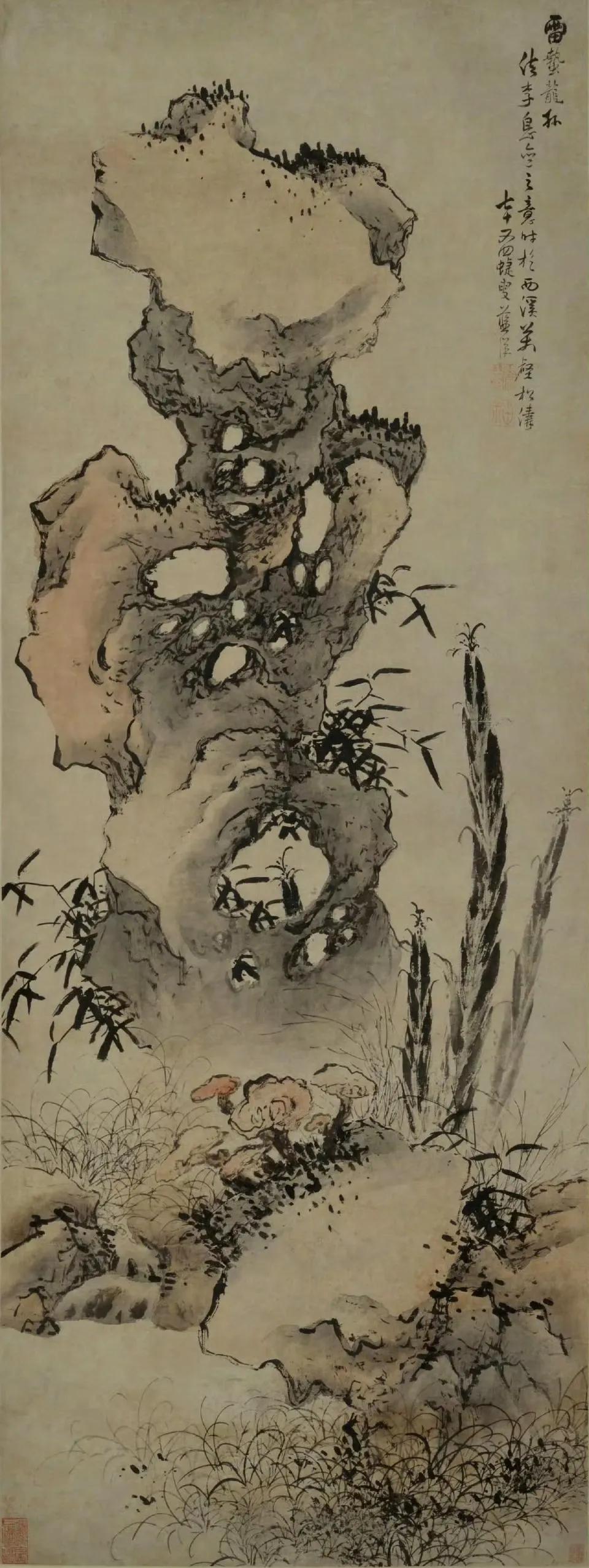 蓝瑛《雷蛰龙孙图》：墨韵间的生机与雄浑在中国古代绘画的长河中，蓝瑛的作品宛