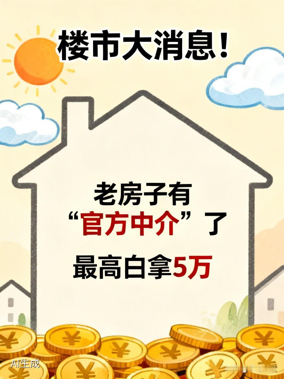 楼市大消息！你的老房子终于有“官方中介”了，最高还能白拿5万块最近想换房