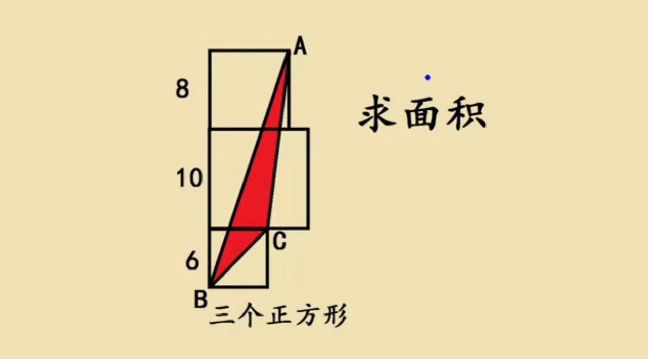 这是一道小学五年级附加题，几乎全军覆没的题目。如图所示，三个正方形并排摆放，