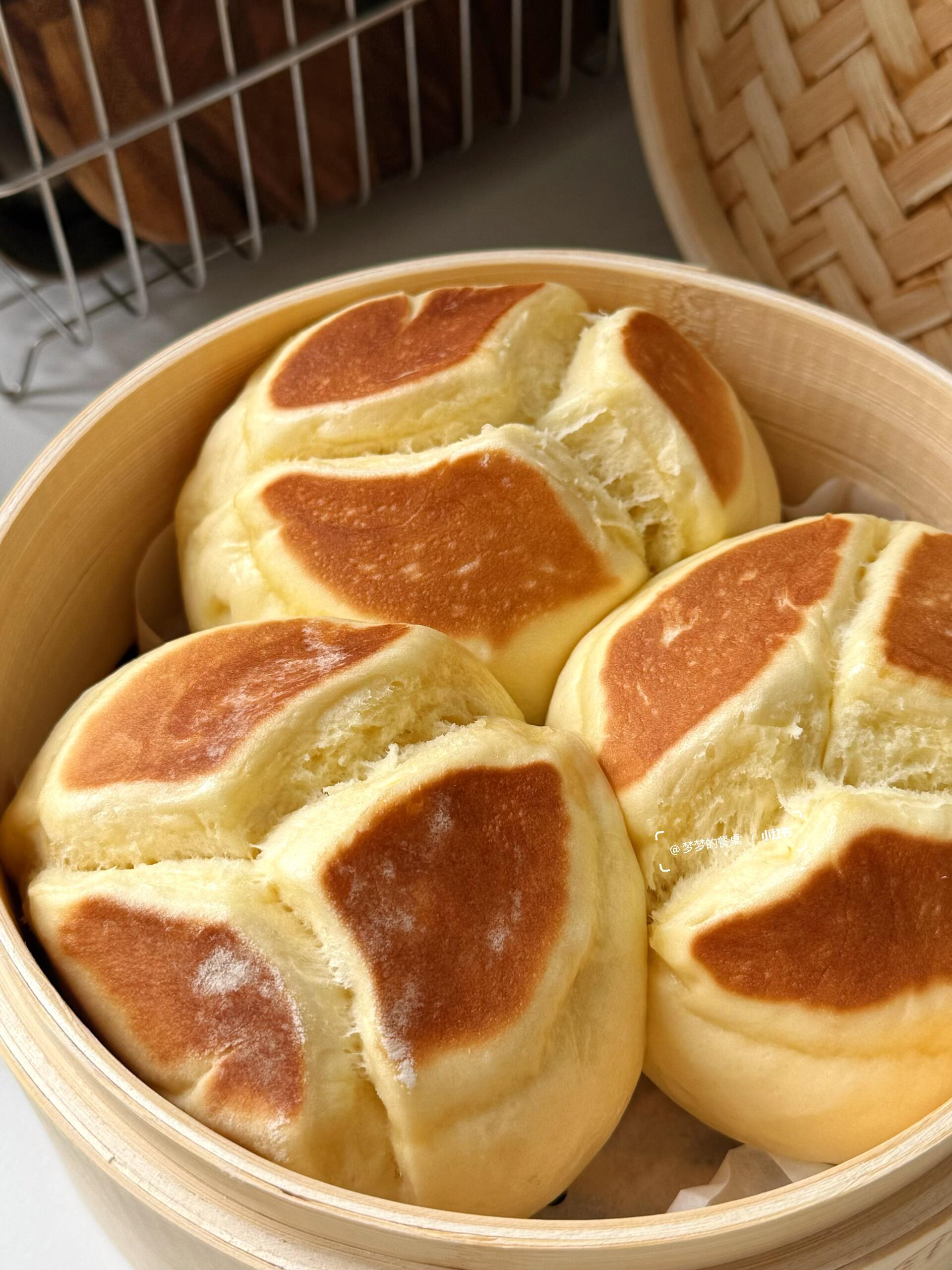 奶香开花馒头✨喧软如面包，奶呼呼巨好做家人们谁懂啊😭终于做出不塌陷、不发