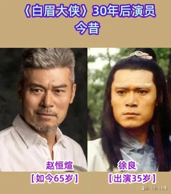 老影视剧《白眉大侠》30年后演员今昔对比，时间过的真快。演员们也都老了，看戏的也