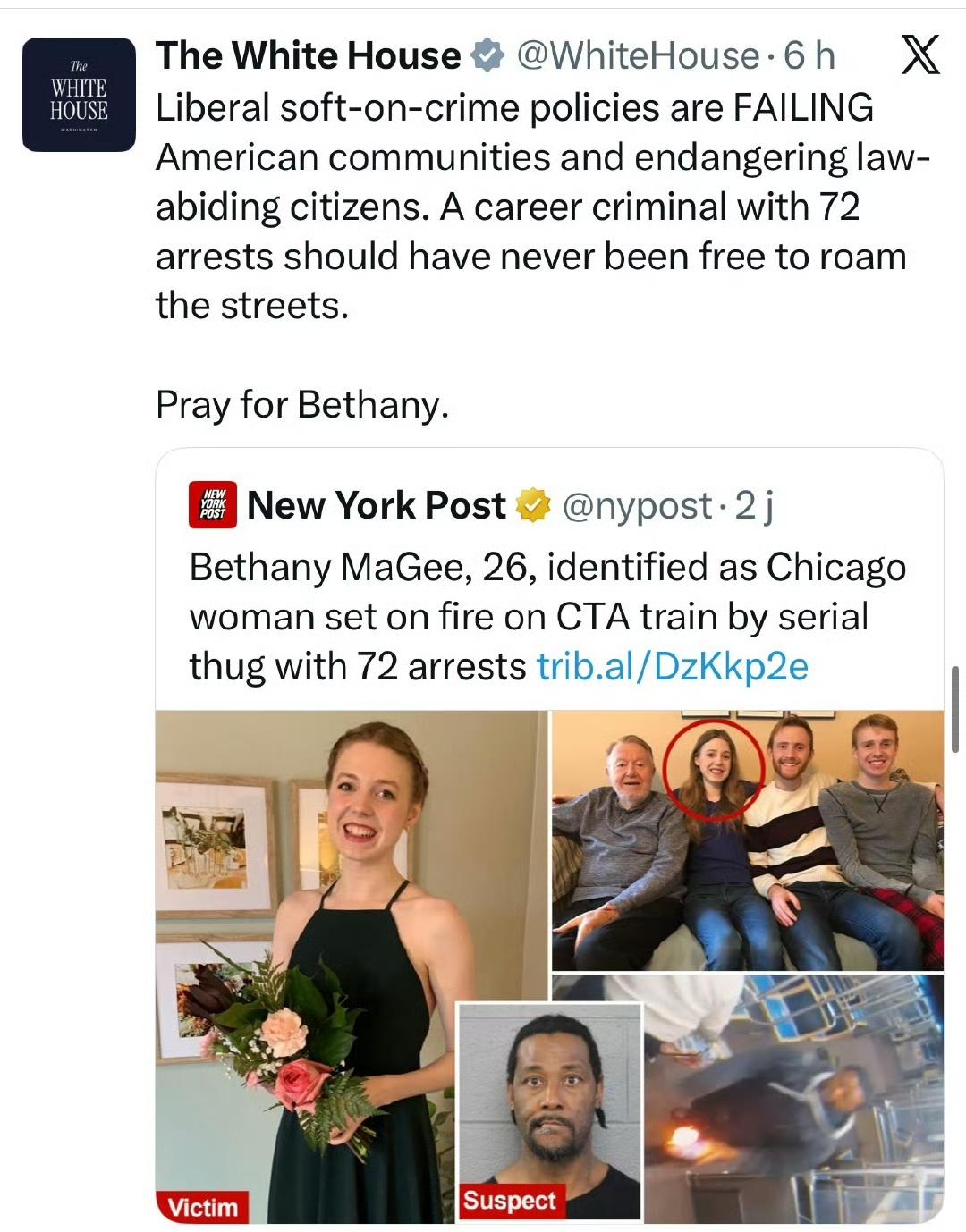 特朗普怒不可遏，一名曾被捕72次的罪犯被左翼法官释放，随后在芝加哥残忍地烧死了一