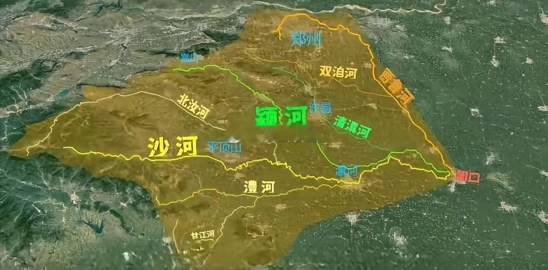 大家看看这张照片，就知道为啥水位高了，上游那么多河流支流，最后都汇集到周口了，有