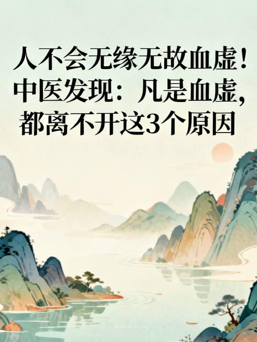 人不会无缘无故血虚！中医发现：凡是血虚，都离不开这3个原因中医认为，血是濡养