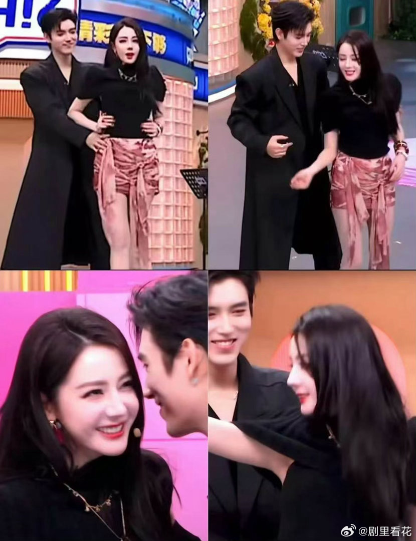 迪丽热巴陈飞宇姐狗饭真香热巴贴耳问出那句话，陈飞宇直球逼近眼含笑意，转头吃醋的小