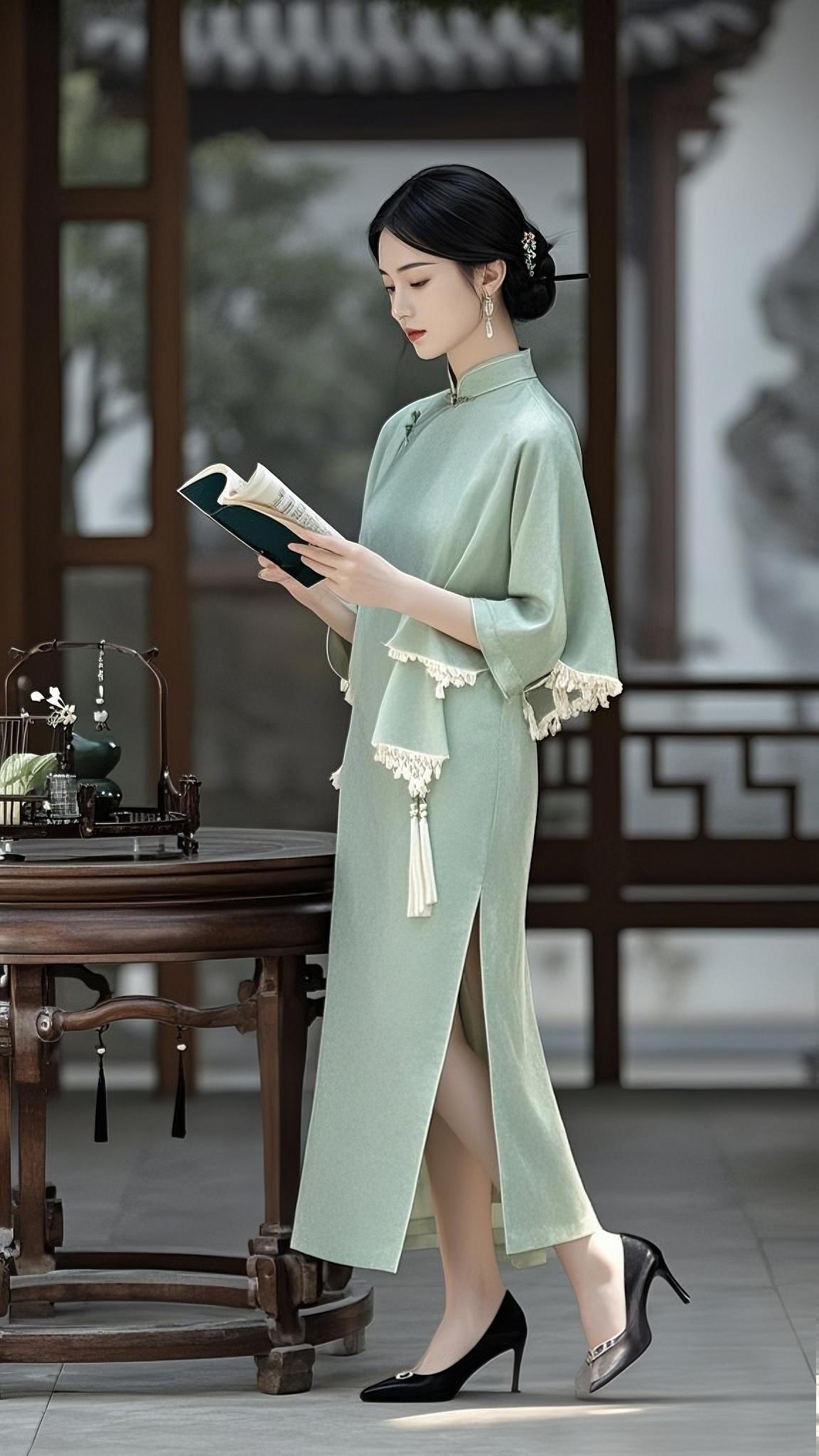 冬日生活打卡季温柔风国风旗袍温婉古韵风古典诗意穿搭冬日居家照