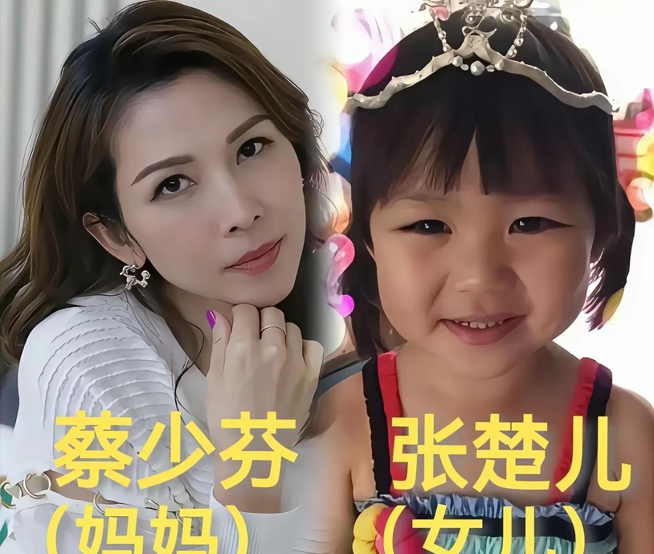 颜值高的母女，蔡少芬长的端庄优雅，大方得体，女儿乖巧可爱。朱茵长的秀美，女儿更