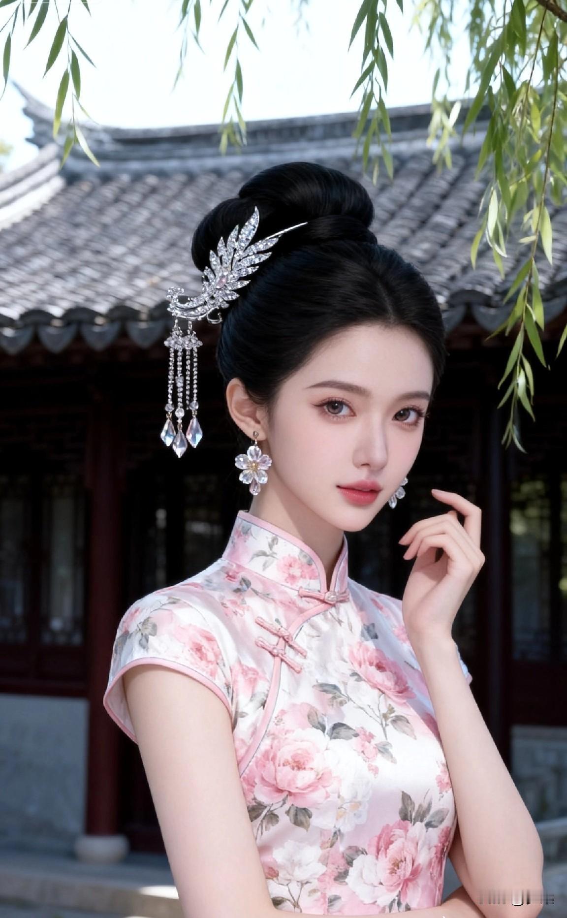 看看你的古风旗袍 新中式旗袍与凤冠，赴一场古典浪漫之约国风礼服旗袍旗袍梦幻风