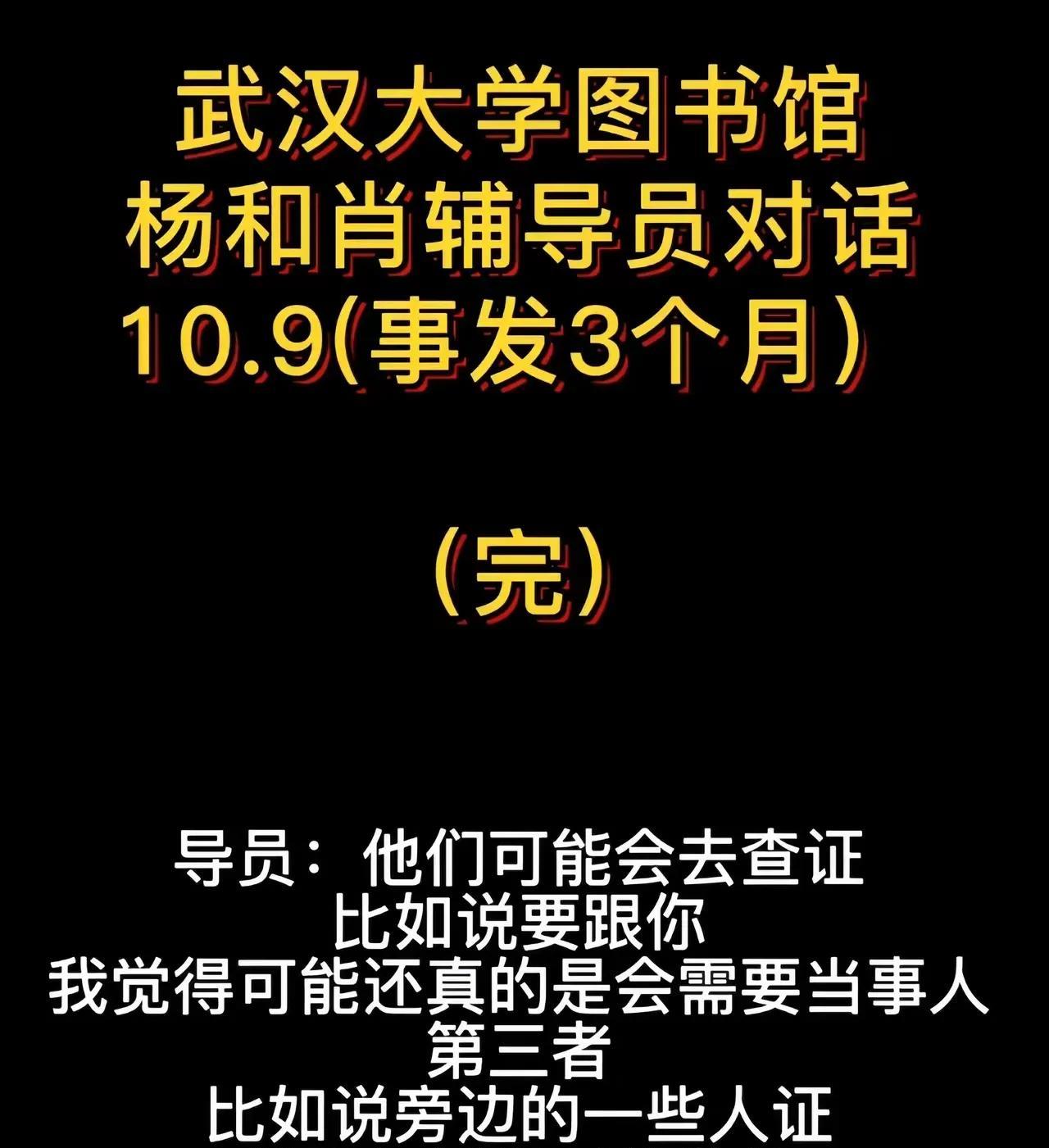 武大杨某媛真是奇女子，她与辅导员谈话竟暗地里录音了，心思太缜密了！录音里这位辅导