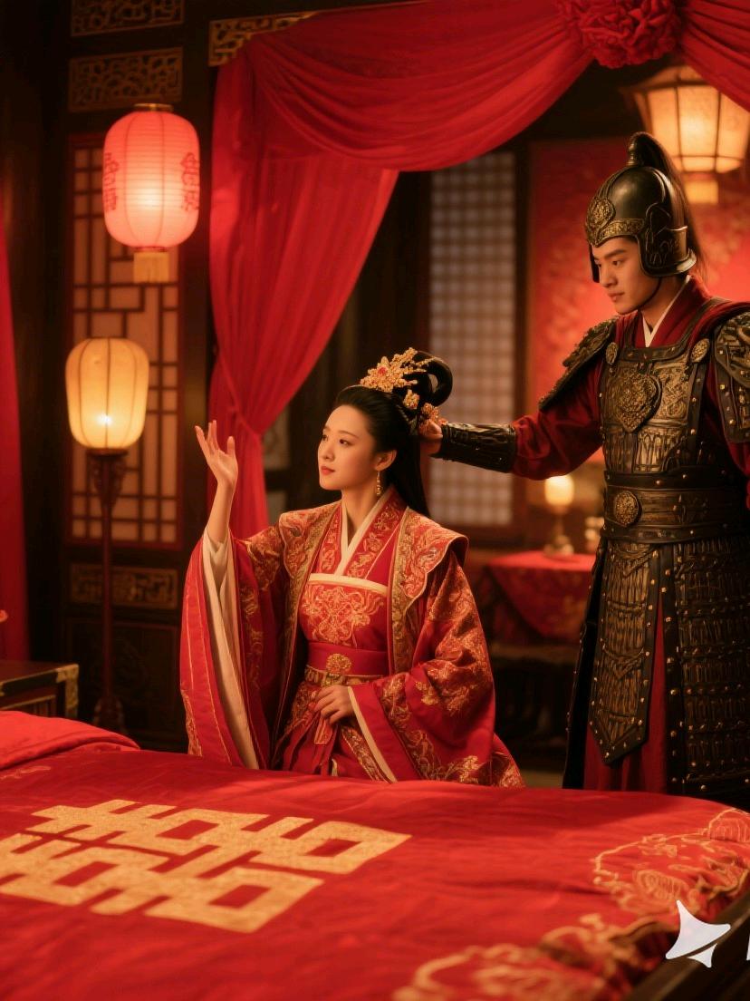 卫青32岁时，迎娶43岁已经三婚的寡妇平阳公主。洞房之夜，平阳公主坐在榻上，卫青