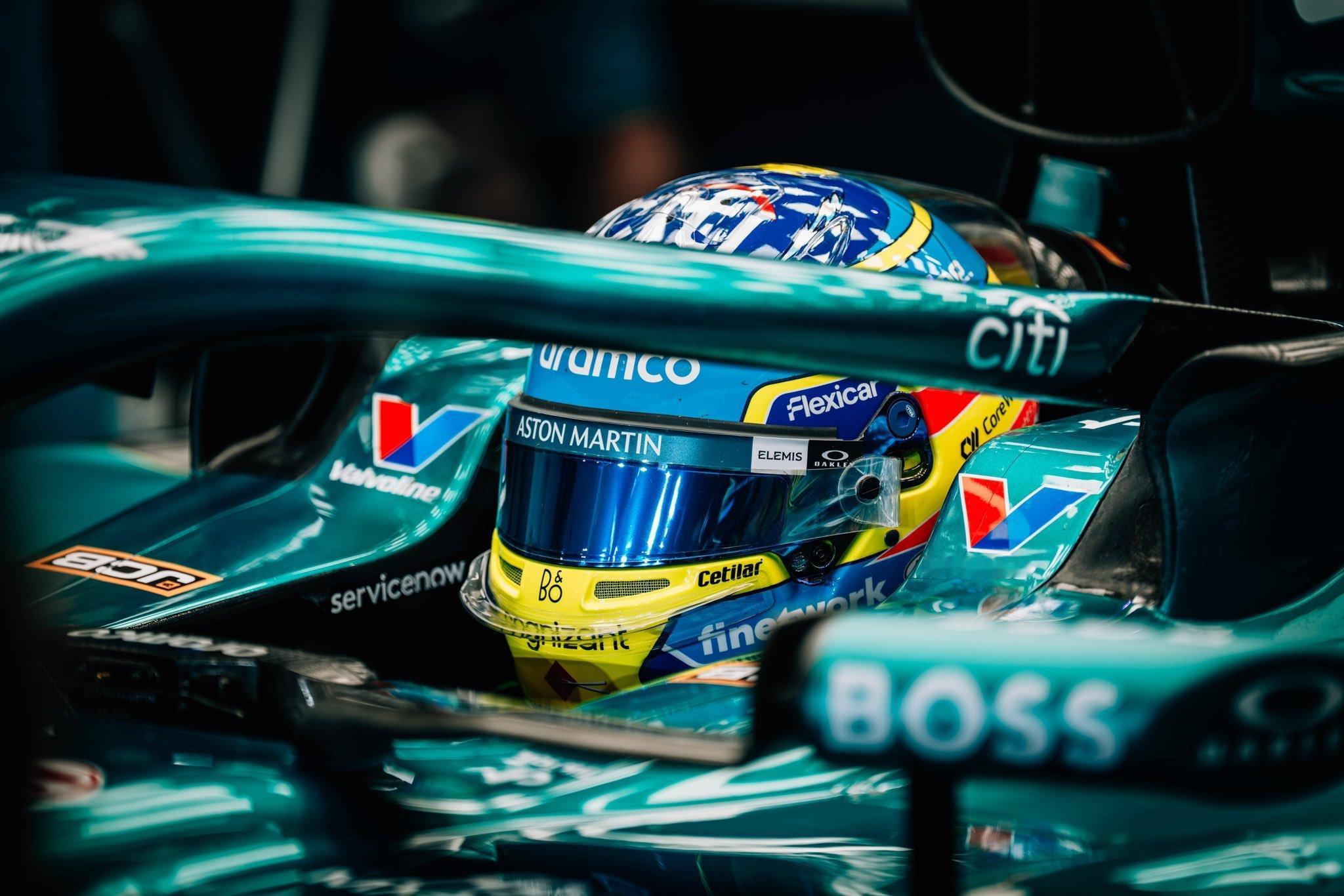 纽维官宣成为明年领队之后的第一站比赛，阿隆索以冲刺赛排位赛第四名献上贺礼，这是头