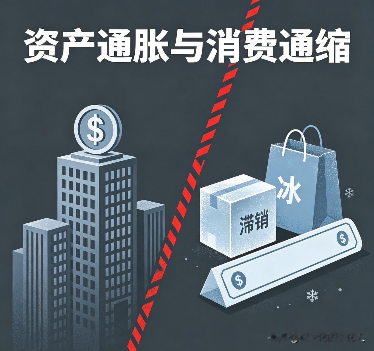 资产通胀与消费通缩，是经济发展中问题的一体两面。前面的海量信贷货币涌入市场、