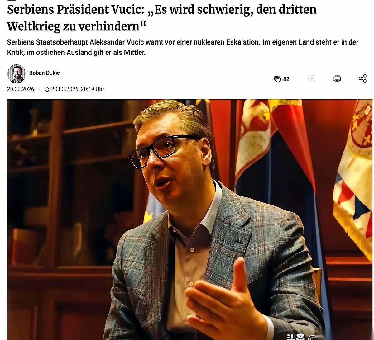 塞尔维亚总统武契奇，扔了一句实话。他说，第三次世界大战，可能已经没人能拦得住