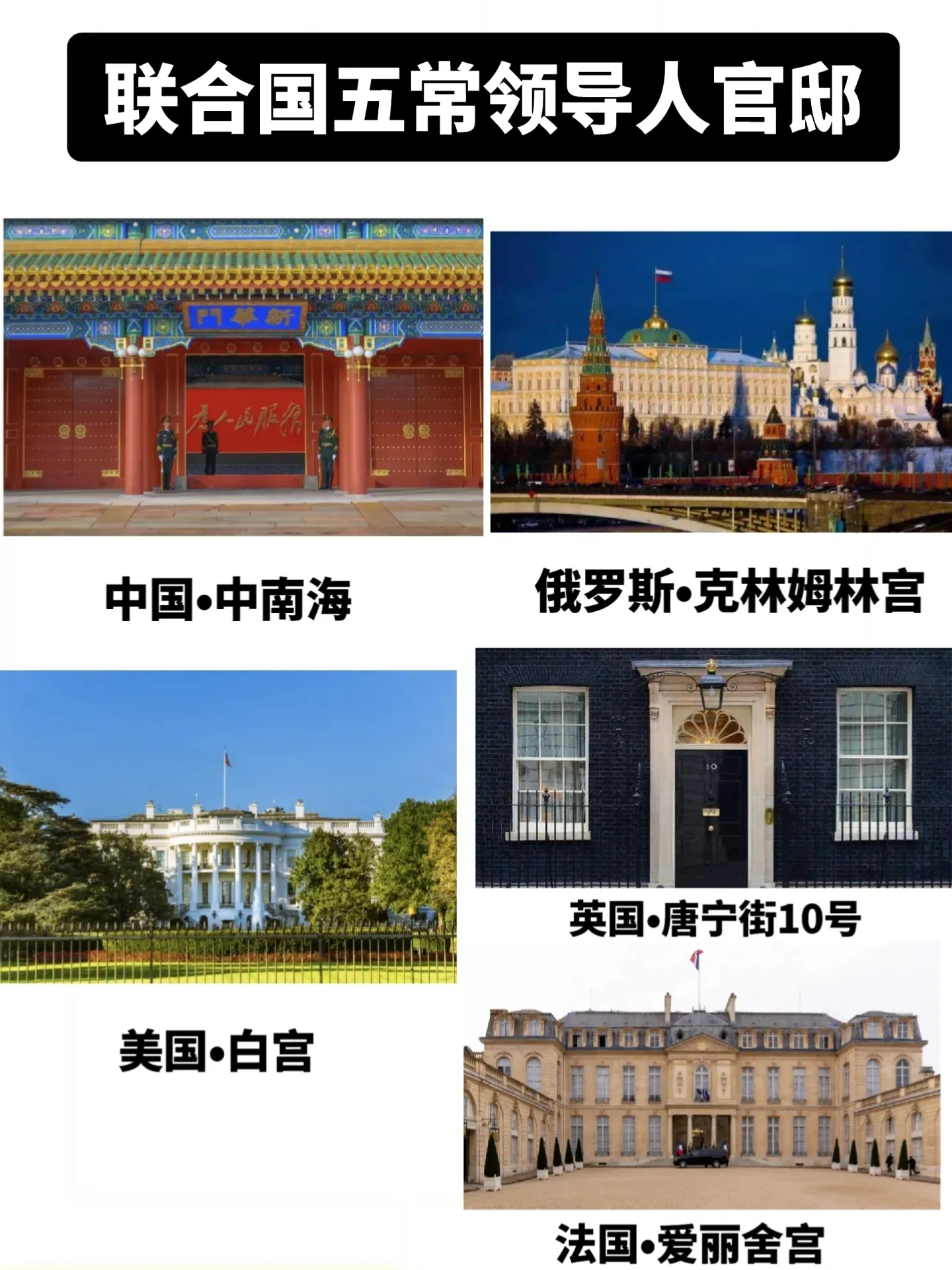 联合国五常领导人官邸！