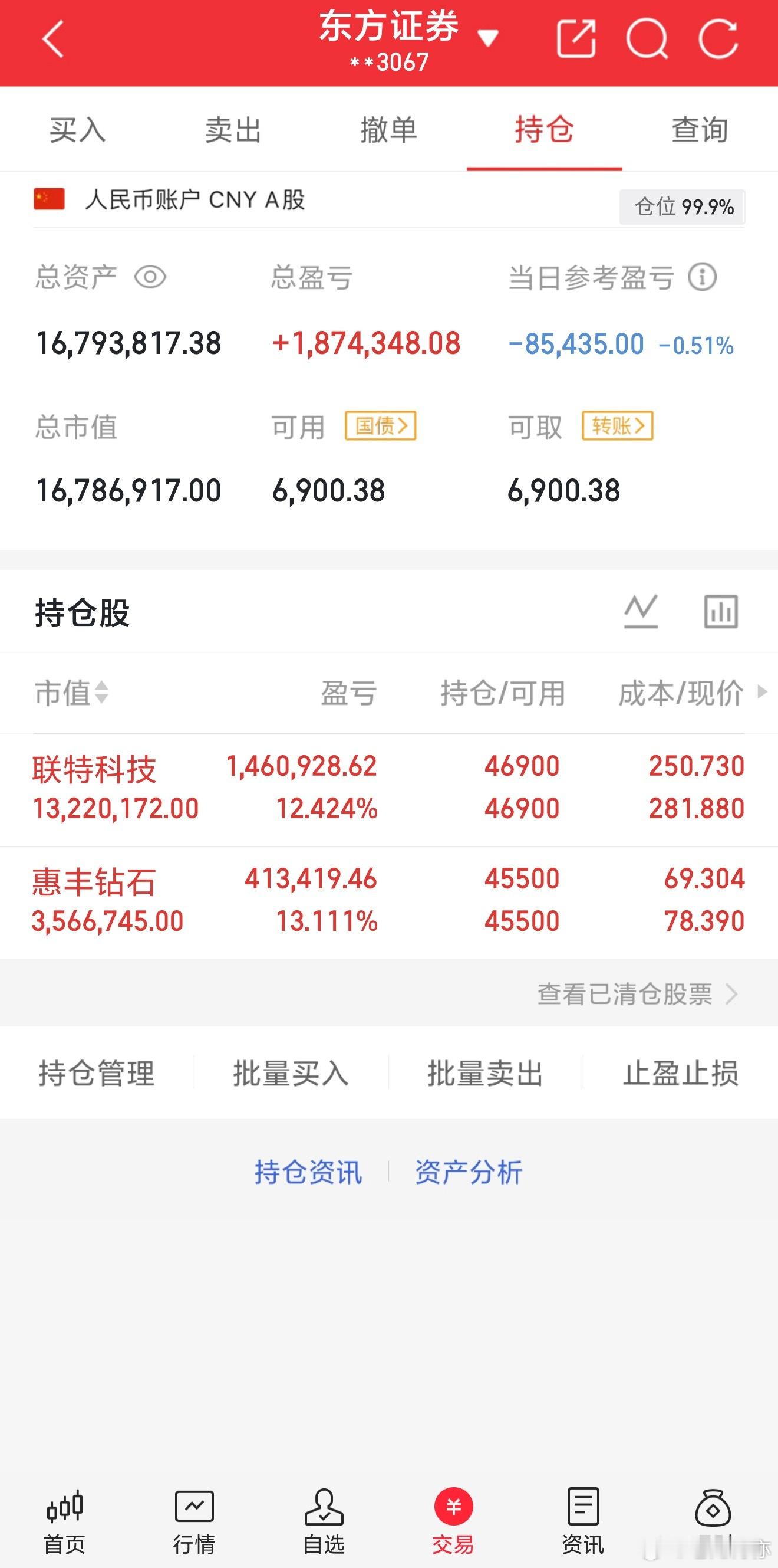 还是没动，个人持仓！