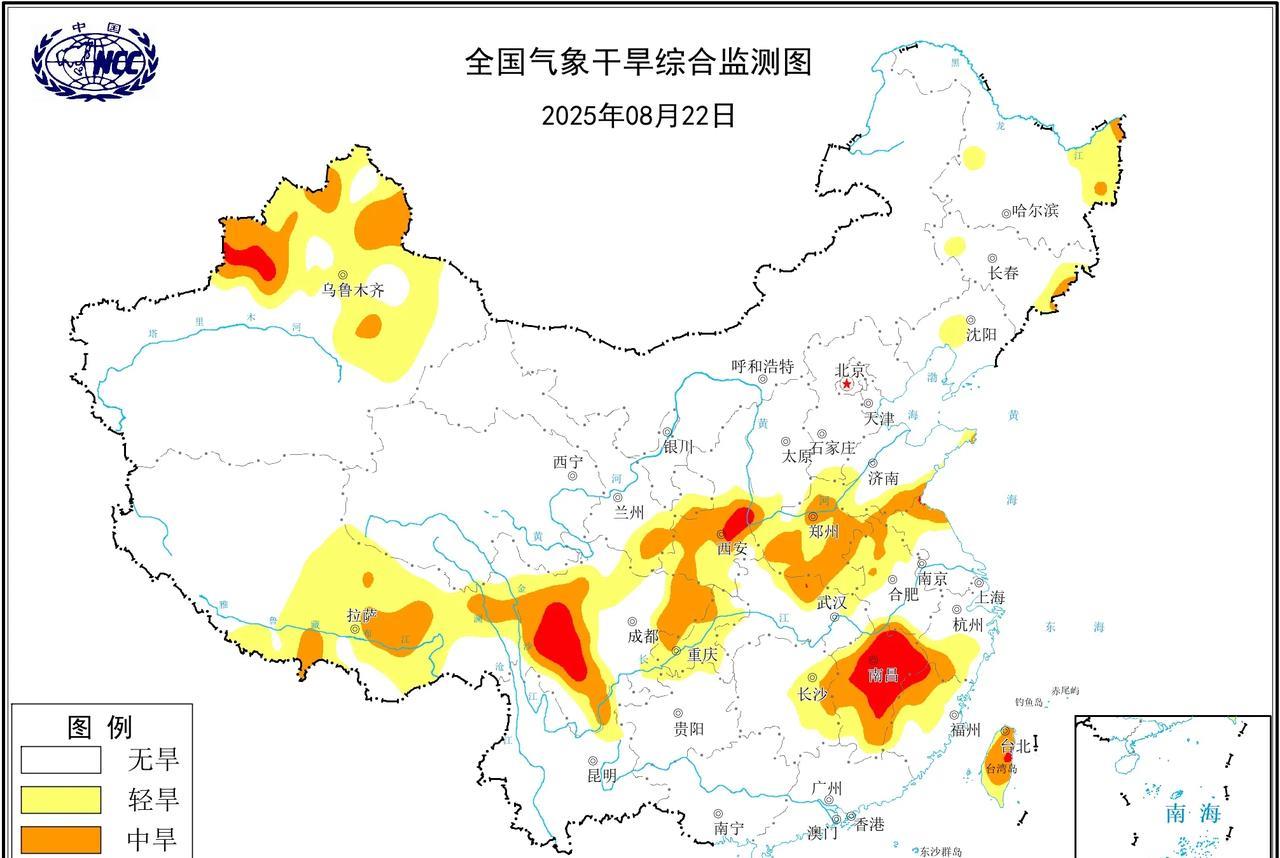 我国南方地区出现成片重度干旱，未来几天江西浙江等地降雨较少根据国家气候中心最新