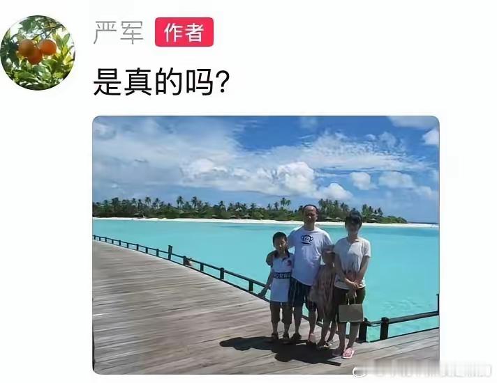 严军评论区晒一家四口合照，舆论瞬间炸锅，争议点全梳理娱乐圈又添热议话题，严军晒和