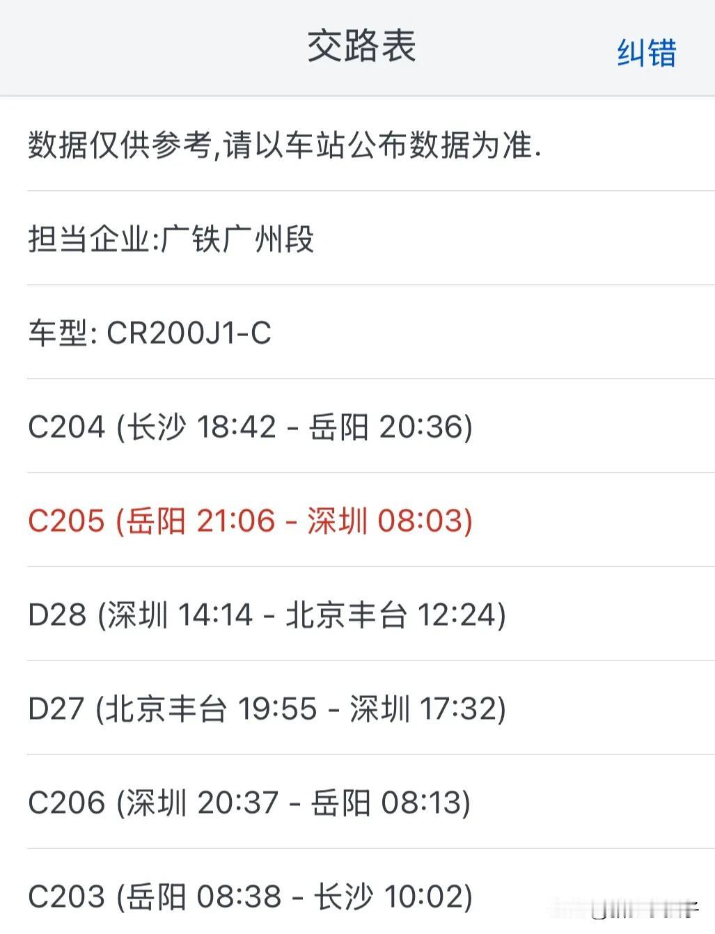 广铁集团用深圳往返北京丰台的动集车底套跑岳阳⇆深圳的城际列车，从而换下原来岳阳往