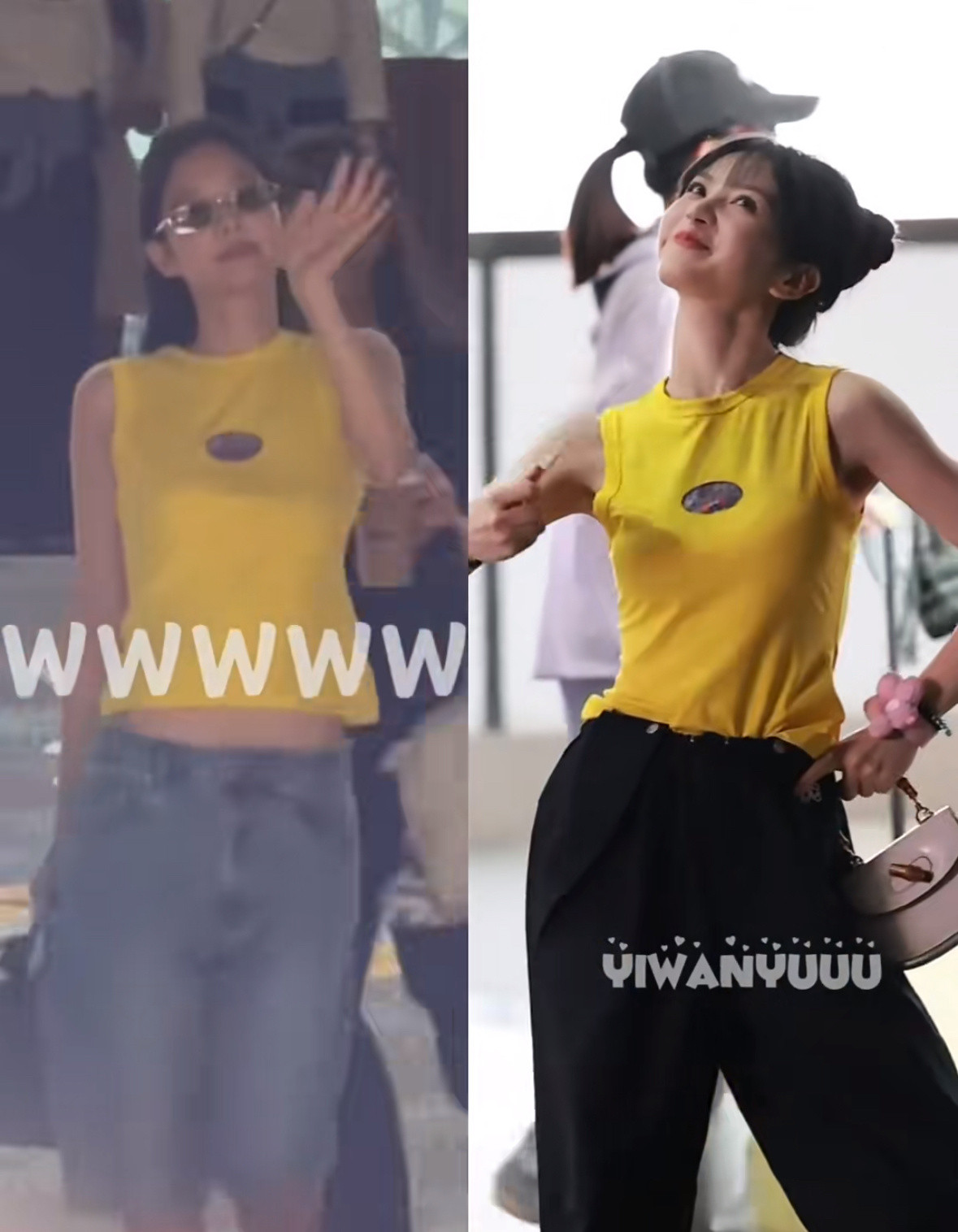 Jennie田曦薇撞衫了，两种完全不一样的风格​​​