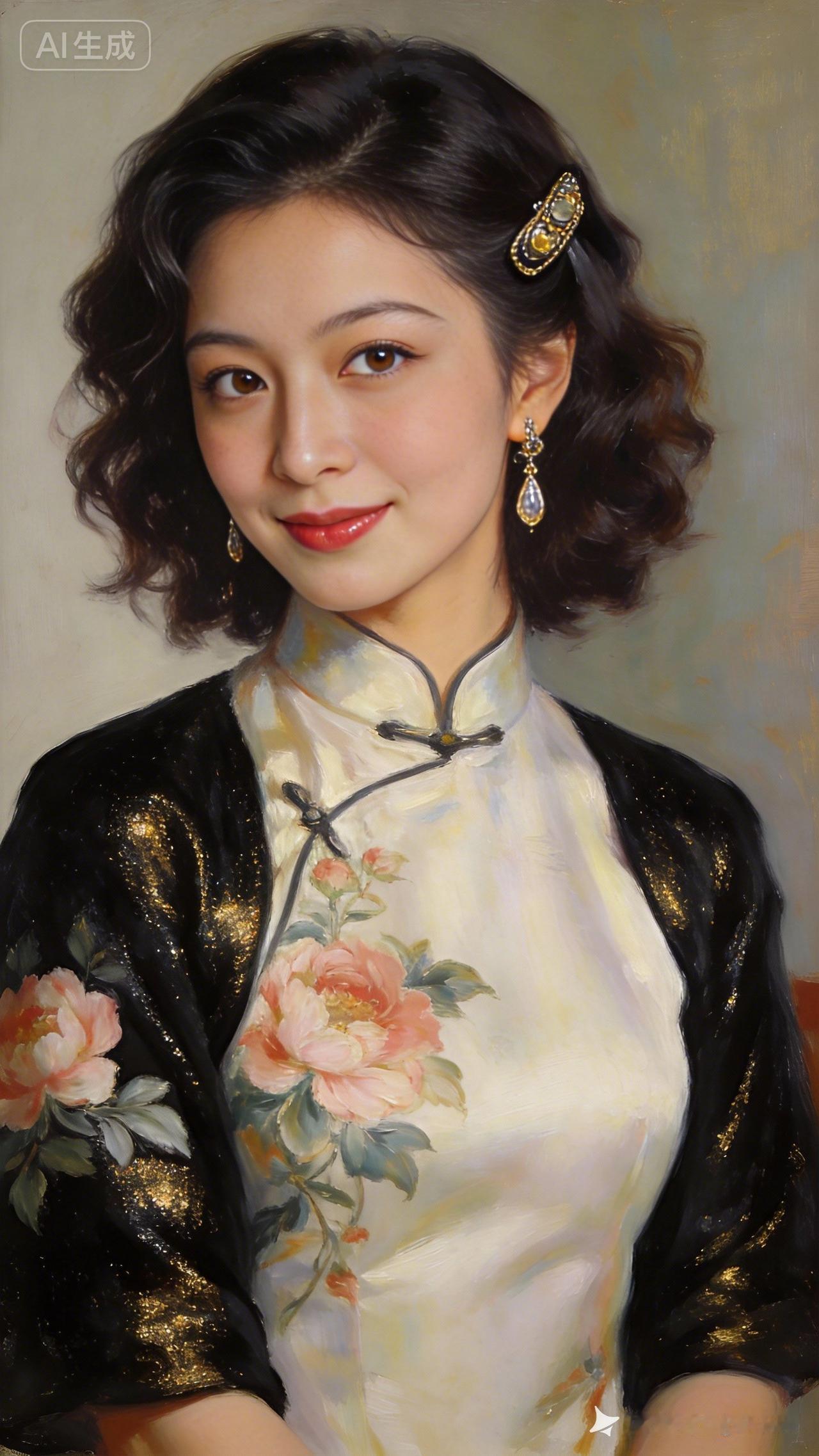 复古旗袍美人，优雅动人，韵味十足！🌸💄👗