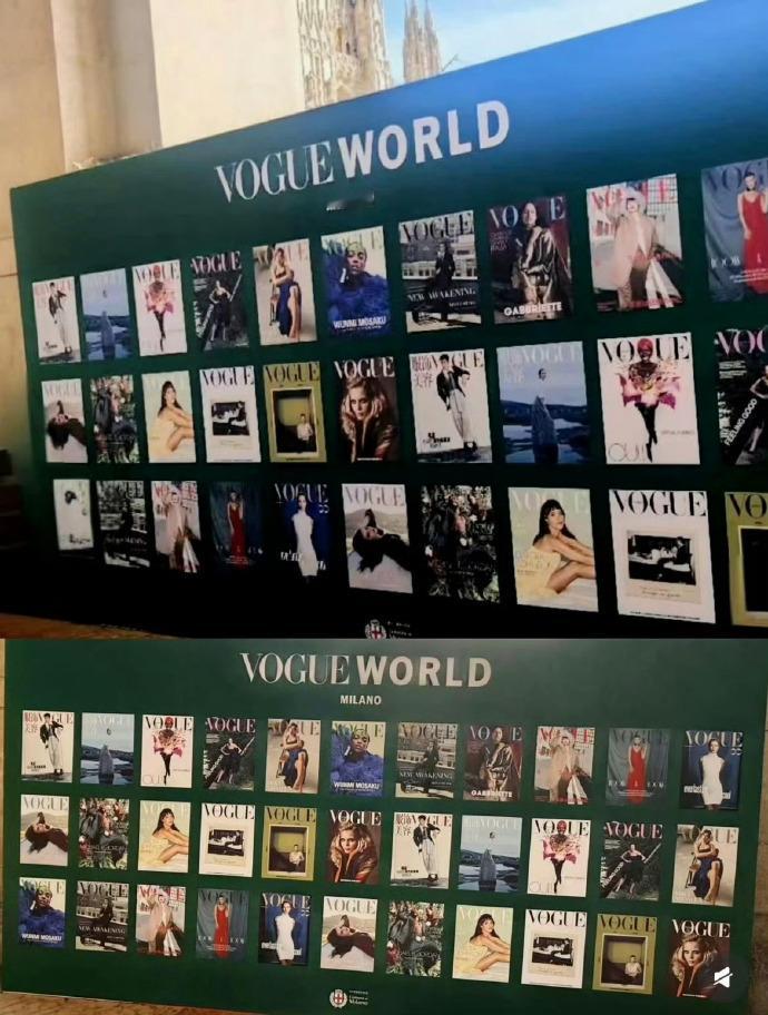 世界巨星是这样的VogueWorld米兰盛典现场展板第一眼就看到了肖战[吐舌头眯眼睛笑]