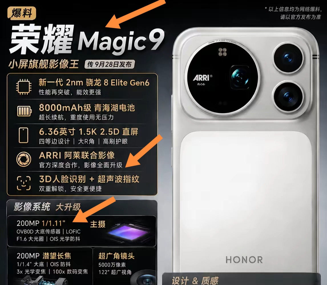 荣耀Magic9这次真的太猛了！它告别了曲面屏，采用全系直屏设计，解决了贴膜难、游戏误触等问题。标准