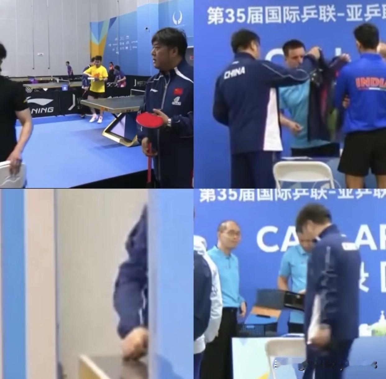 被这一幕感动到哭，王楚钦也终于有教练帮忙做这些了。25年亚洲杯，没有教练在身