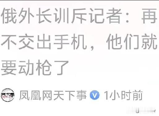 俄外长拉夫罗夫怒斥印记者:你不交出手机，他们会动枪的！外交场合出现了极不和谐的