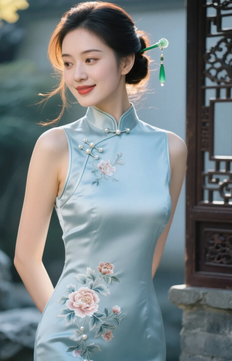 侧光勾勒出的古典美轮廓