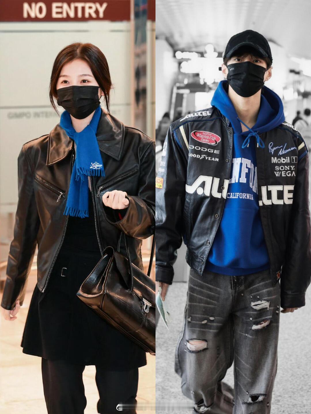 网剧双轨诡秘听说这是你爱看的潮人情侣何与虞书欣机场私服不要太搭好吗好磕的我