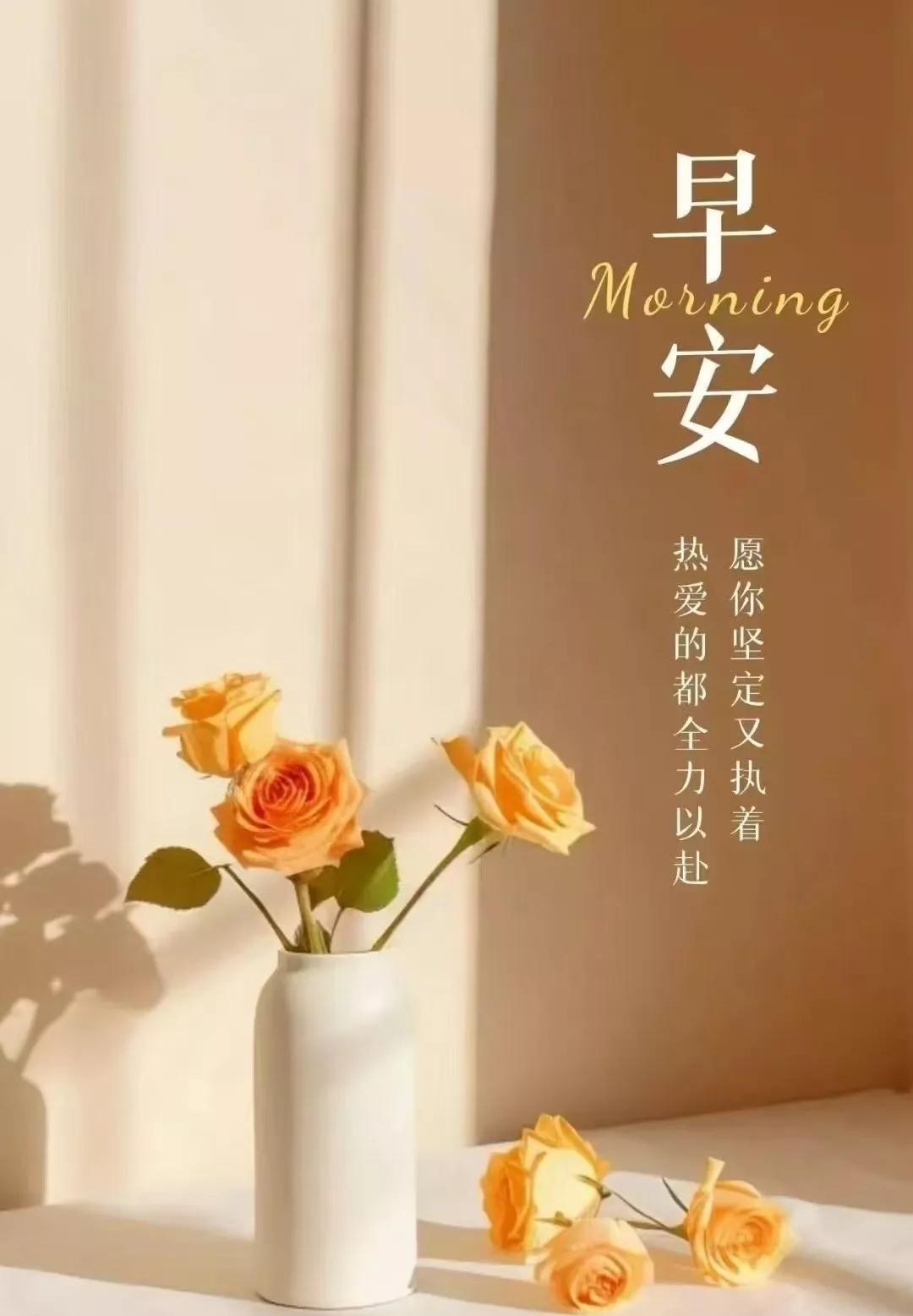 早安心语：愿你坚定又执着，热爱的都全力以赴。早安Morning当晨光