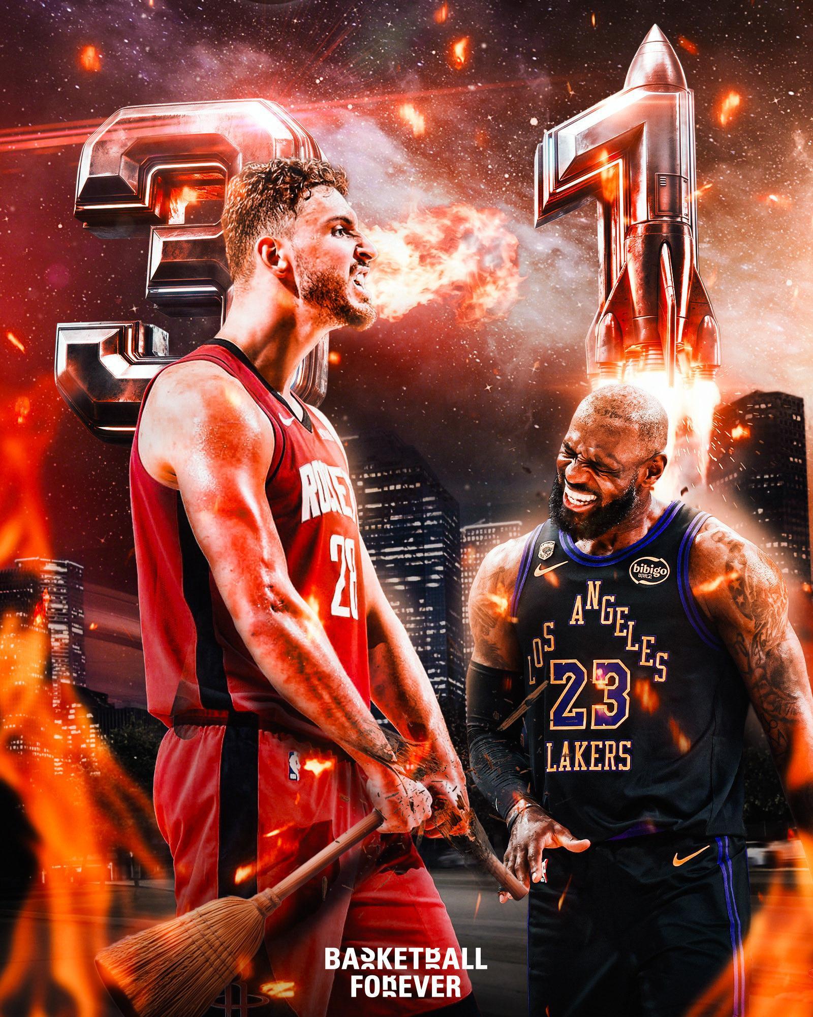 1-3！！首轮G4！火箭主场115-96大胜湖人！湖人输得毫无脾气，半场落后9分