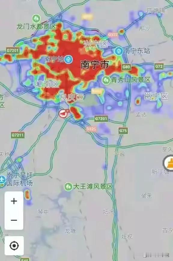 双南，南宁与南昌热力图，南宁不小，怎么觉得南昌好小呢!