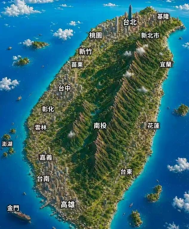 摊开中国地图吓一跳！台湾本岛才3.6万平方公里，还没两个北京大？两千三百万人全挤