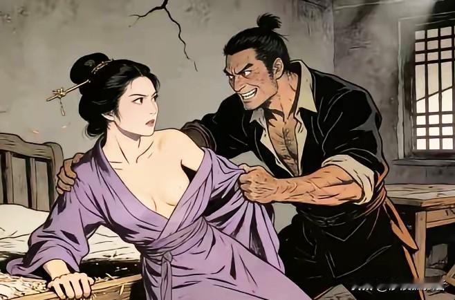 617年深夜，运河边破客栈的木门被踹开。李密酒气熏天扑上床，将萧贵妃按在床板上