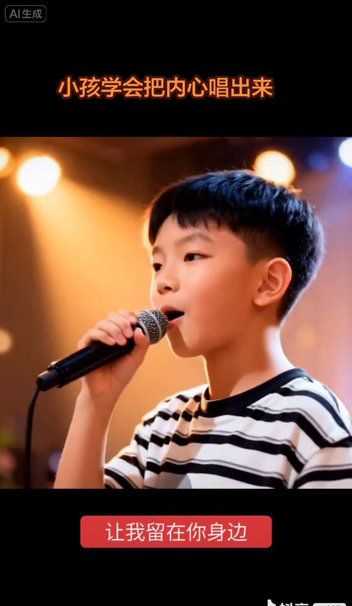 别再只夸孩子唱得准。他唱“让我留在你身边”时，是在发射一颗微小的情感信号弹。