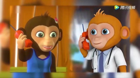 快乐听英文儿歌(五只小猴子 5 Little monkeys0